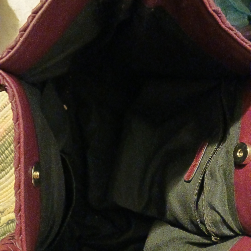 Lulu Dharma Napa Leather Tote Bag 👜🛍👑💄Burgandy,Fabulous Gift Giving.🎁🧣 - Picture 5 of 8